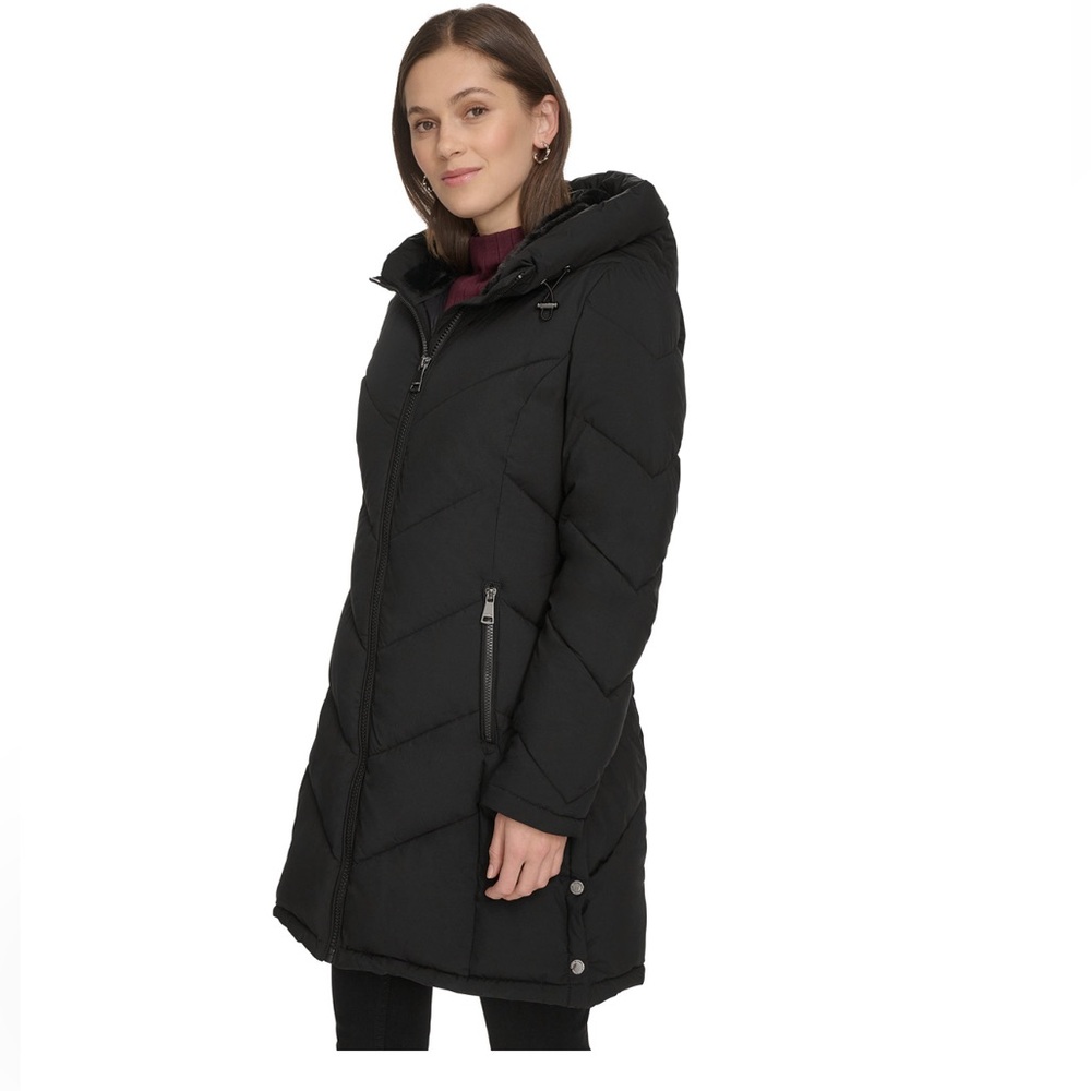 Calvin Klein Collection Black Quilted Long Puffer Coat